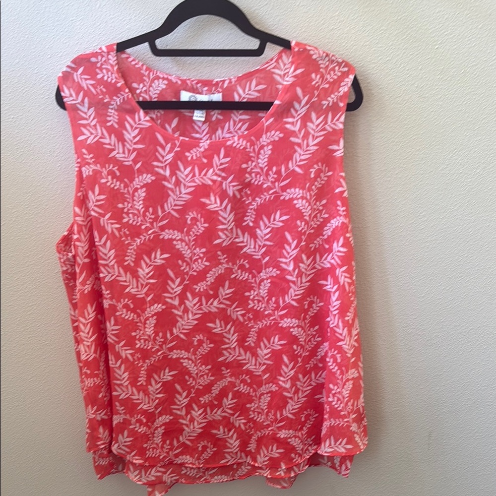 Pink Sleeveless Blouse with Paisley Print